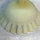 Vintage Uranium Ruffle Top Fenton Embossed Floral Design Pedestal Dish