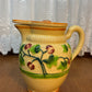 Vintage Uranium Glazed Tree & Apple Design Pitcher