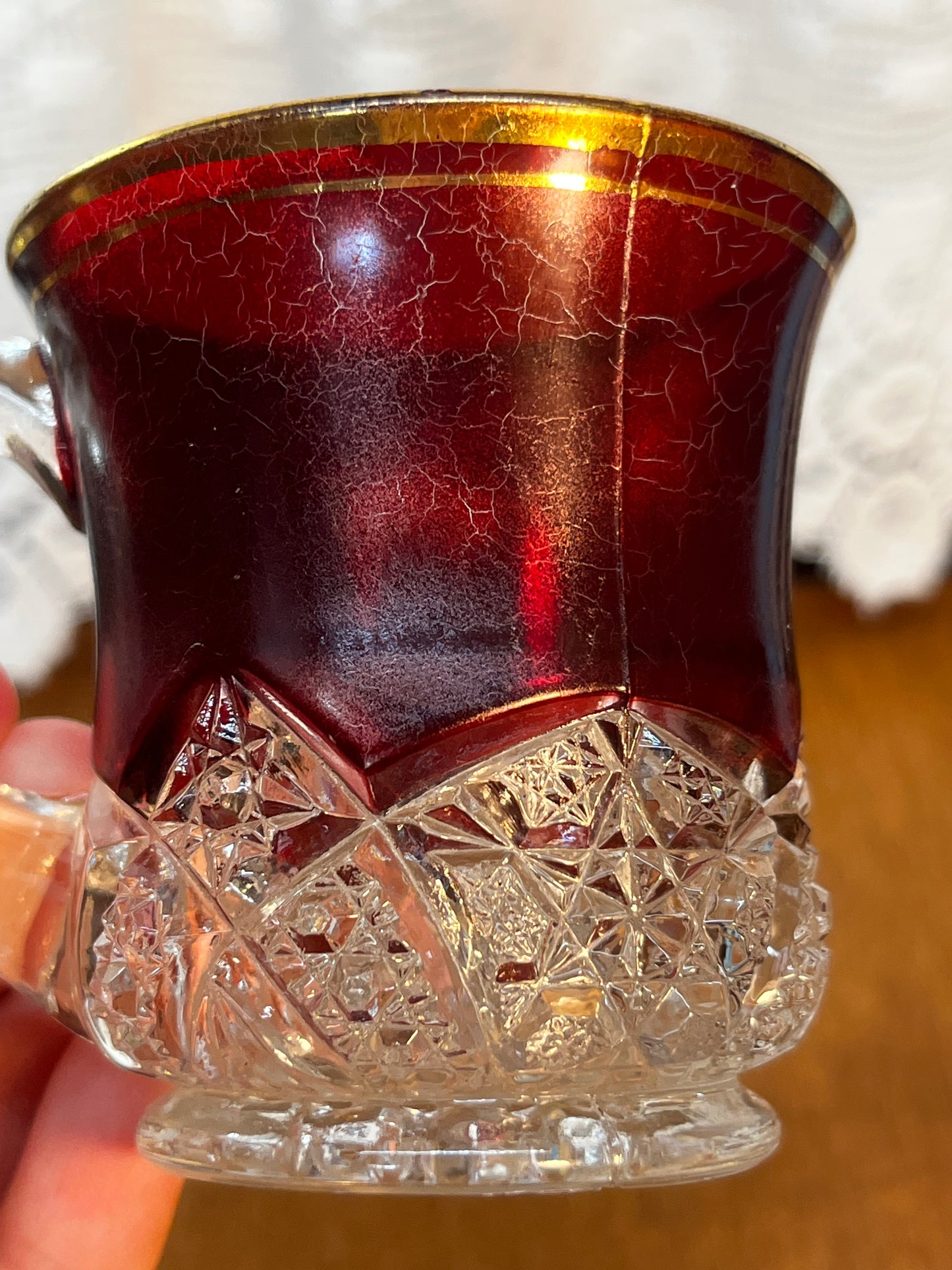 Vintage Collectible Ruby Stained Winona, Minnesota Souvenir Glass