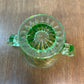 Vintage Spiral Uranium Glass Cream And Sugar Set