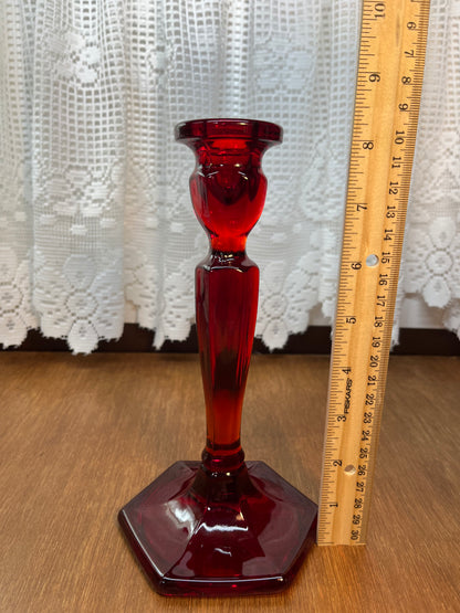 Vintage Amberina Deep Red Candle Holder