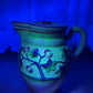 Vintage Uranium Glazed Tree & Apple Design Pitcher