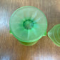 Vintage Frosted Uranium Glass Cream And Sugar Set