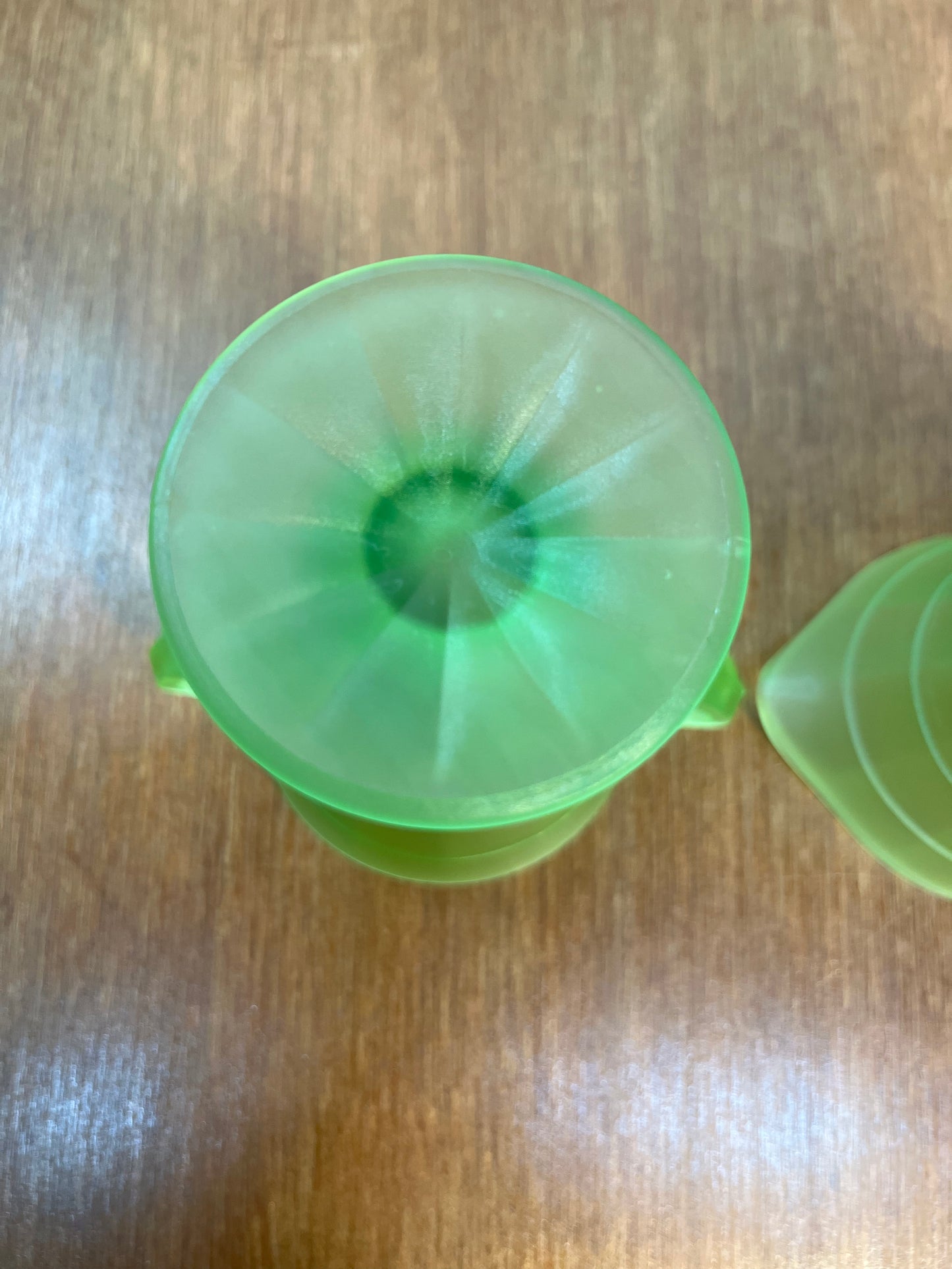 Vintage Frosted Uranium Glass Cream And Sugar Set