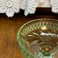 Vintage Uranium Floral Etched Pedestal Dish