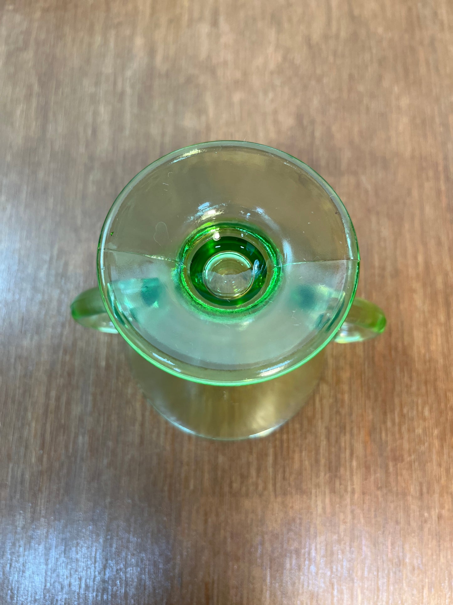 Vintage Uranium Glass Cream And Sugar Set