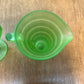 Vintage Frosted Uranium Glass Cream And Sugar Set