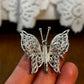 Vintage Monet Silver Tone Butterfly Brooch