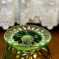 Vintage Spiral Uranium Glass Cream And Sugar Set