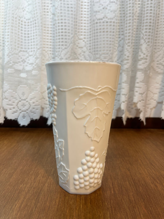 Vintage Milk Glass Grape Harvest Pattern Tumbler