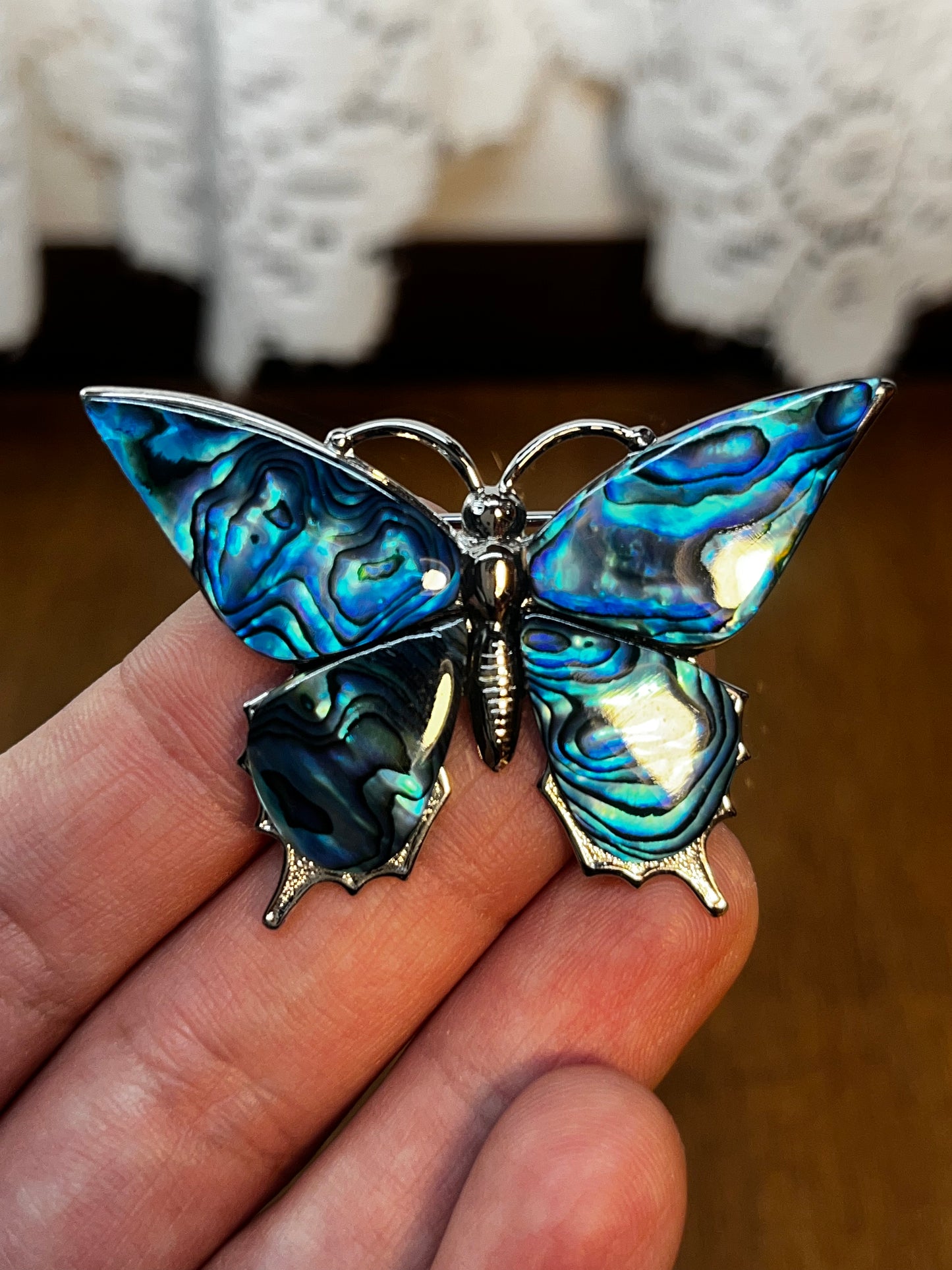 Vintage Blue Butterfly Brooch