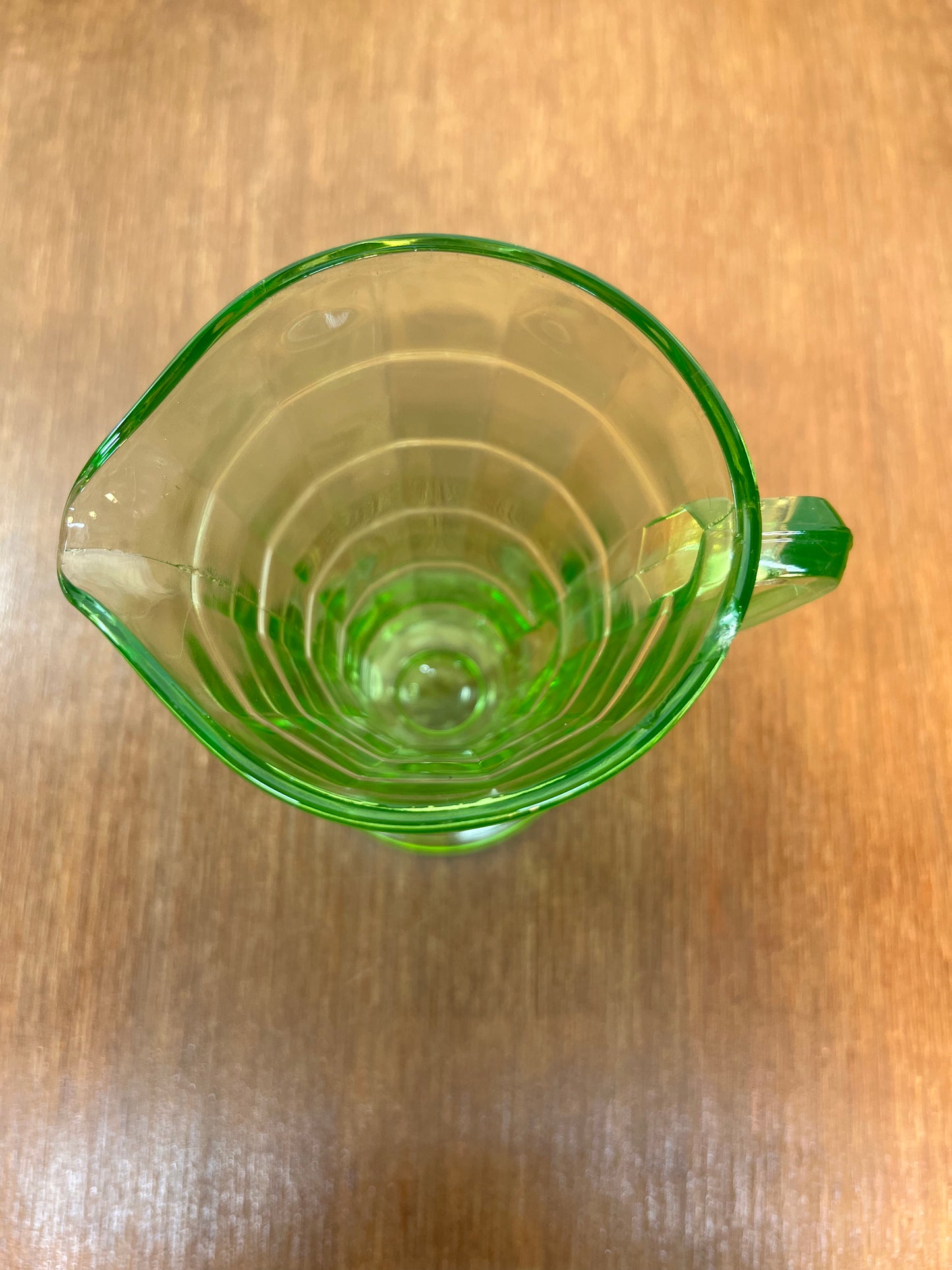 Vintage Clear Uranium Glass Creamer