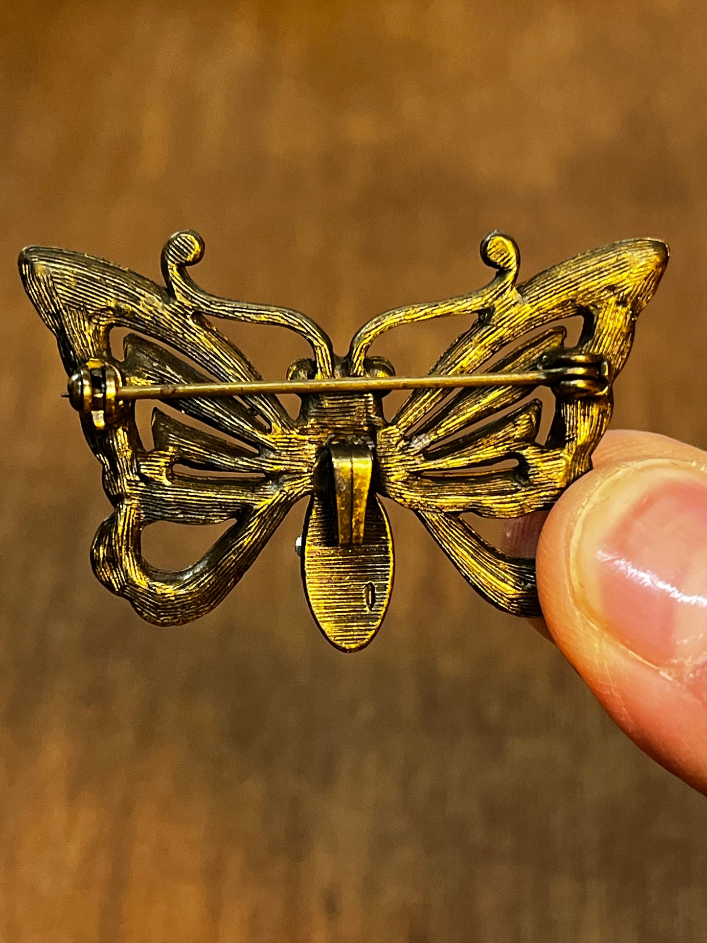 Two Vintage Sweet Romance USA Butterfly Brooches