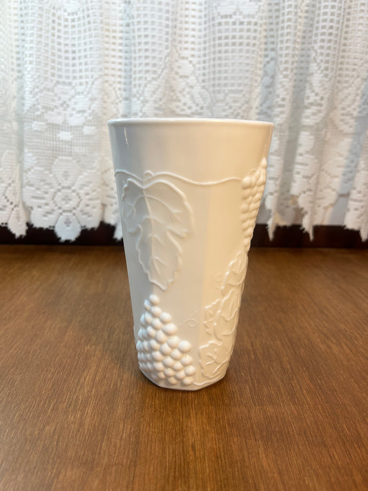 Vintage Milk Glass Grape Harvest Pattern Tumbler