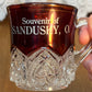 Vintage Collectible Ruby Stained Sandusky, Ohio Souvenir Glass