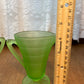 Vintage Frosted Uranium Glass Cream And Sugar Set