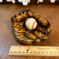 Antique Decorative Baseball Mitt & Baseball Figurine