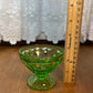 Vintage Uranium Glass Diamond Pattern Sherbet Dish