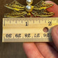 Vintage Gold Tone & Pearl Dragon Fly Brooch