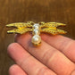 Vintage Gold Tone & Pearl Dragon Fly Brooch