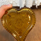 Vintage Amber Tiara Glass Heart Trinket