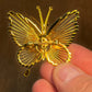 Vintage Gold Tone & Rhinestone Monet Butterfly Brooch