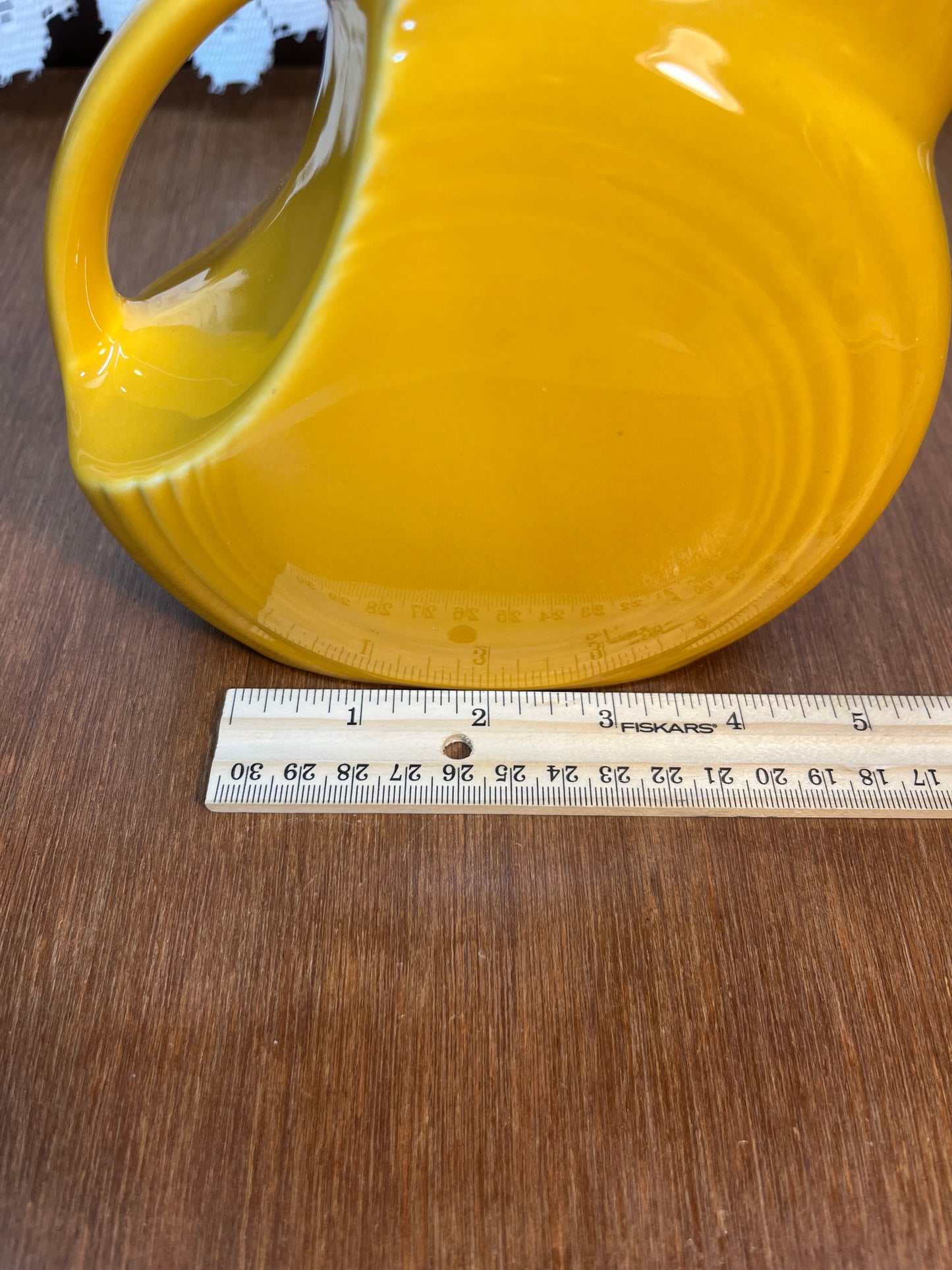 Vintage Discontinued Small Marigold Fiesta Ware Disk Juice Pitcher