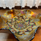 Vintage Holly And Berries Fenton Iridescent Carnival Glass Ruffle Top Bowl