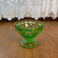 Vintage Uranium Glass Diamond Pattern Sherbet Dish