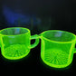 Vintage Uranium Glass Cream And Sugar Set