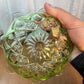 Vintage Small Uranium Hazel Atlas Ruffle Top Glass Trinket Dish