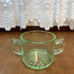 Vintage Uranium Glass Cream And Sugar Set