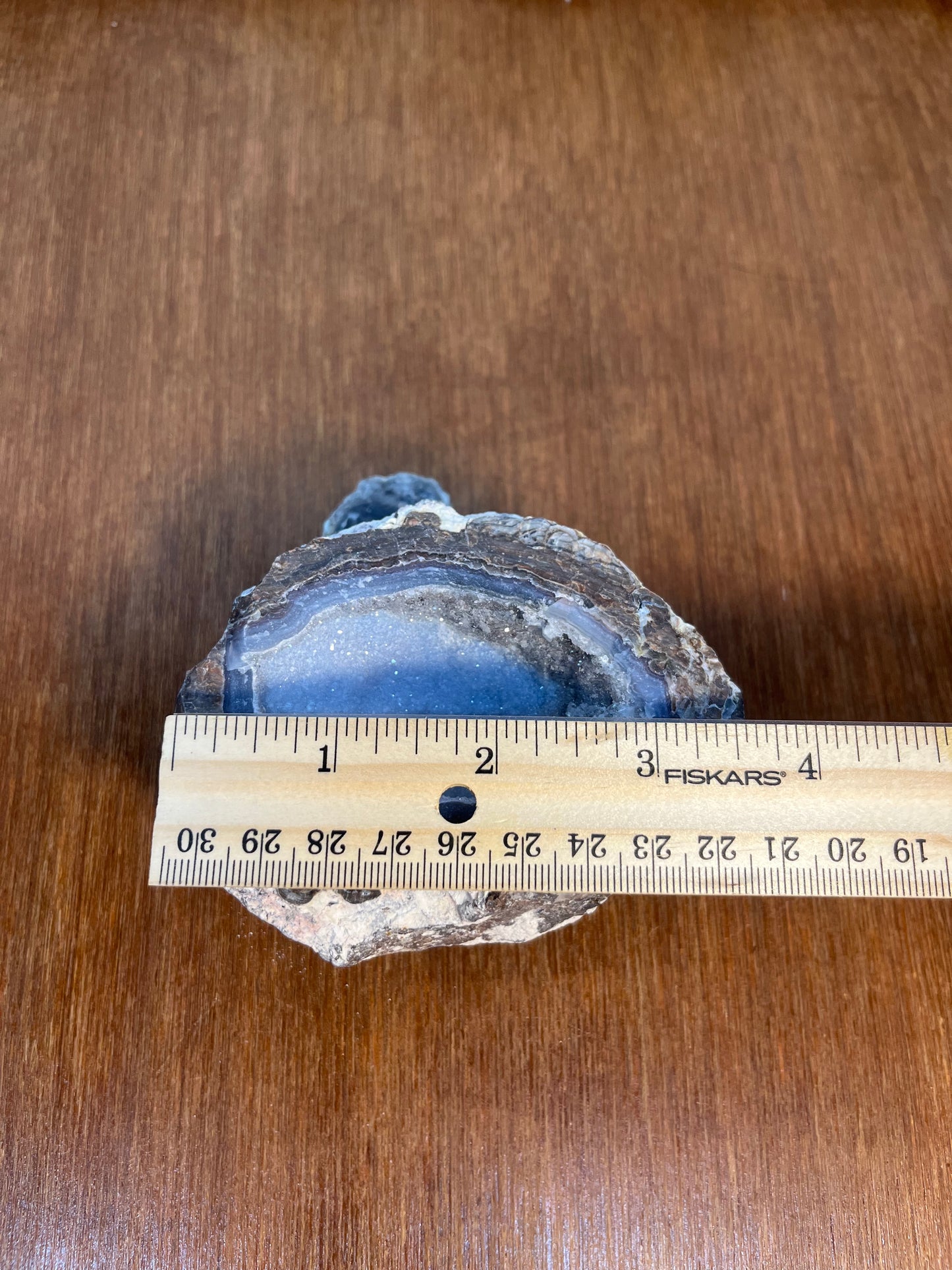 Natural Sparkling Blue Crystal Filled Geode