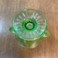 Vintage Panel Pattern Uranium Glass Cream And Sugar Set