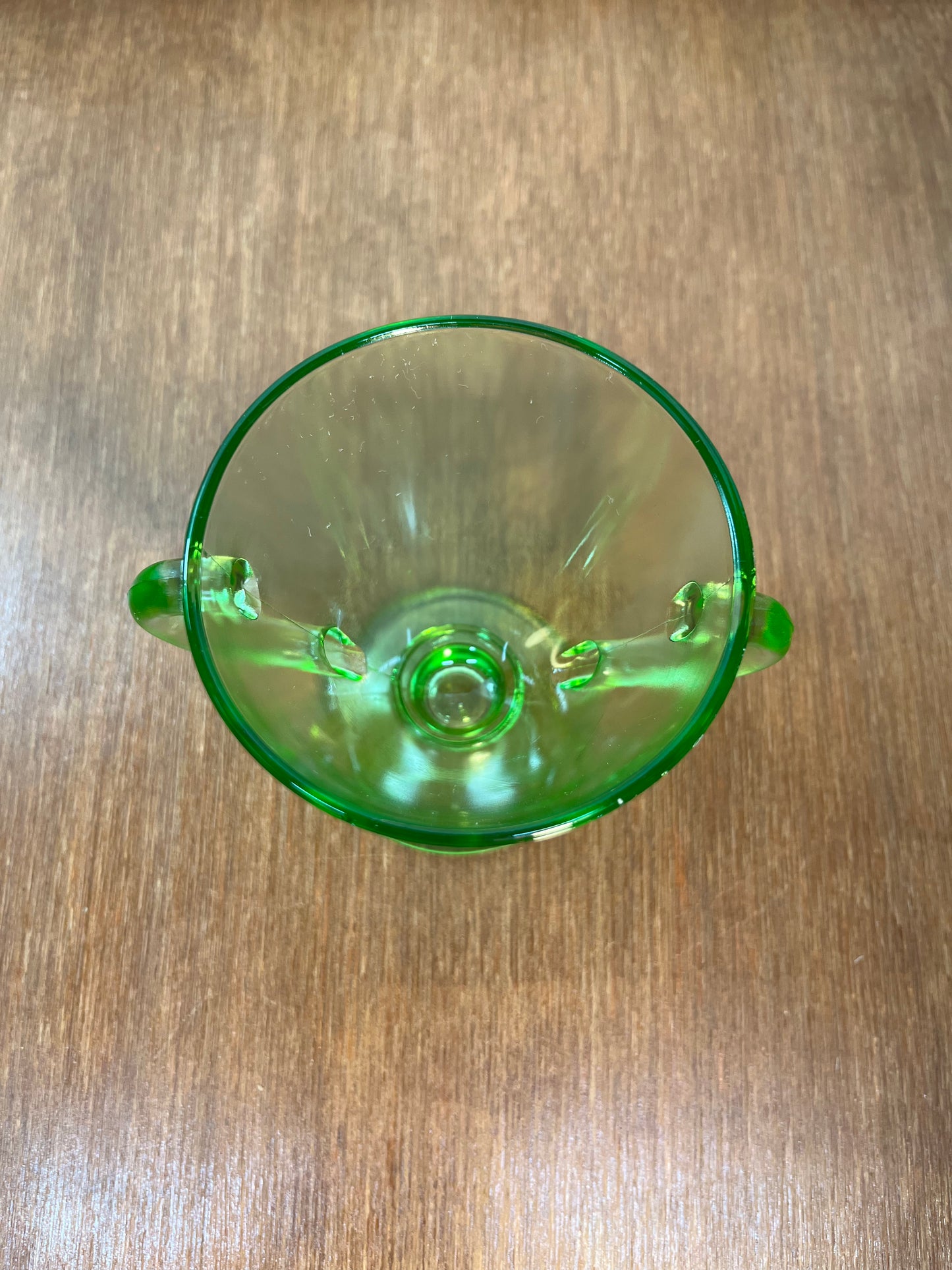 Vintage Uranium Glass Cream And Sugar Set