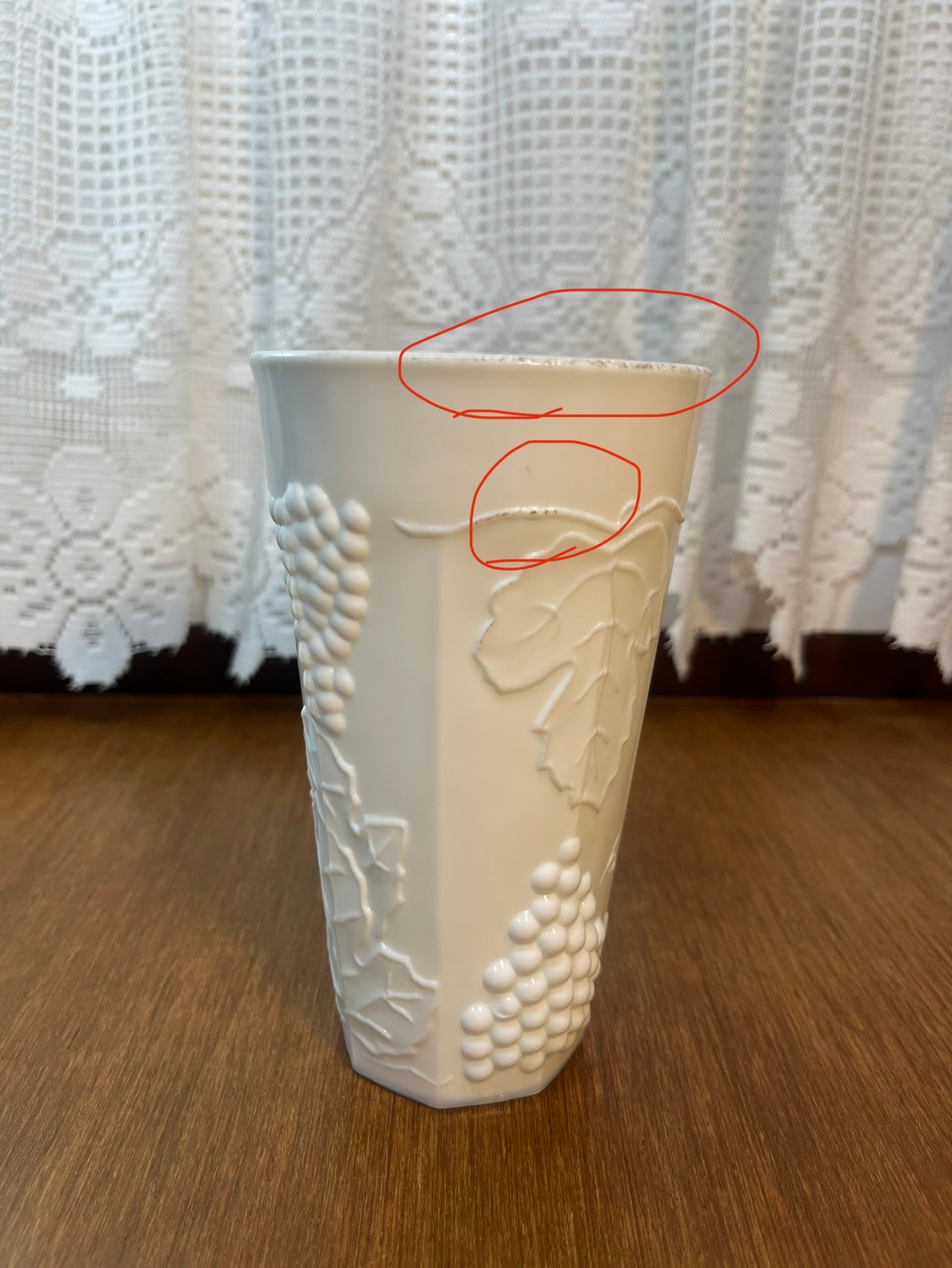 Vintage Milk Glass Grape Harvest Pattern Tumbler