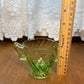 Vintage Spiral Uranium Glass Cream And Sugar Set