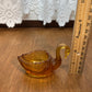 Vintage Small Amber Swan Trinket