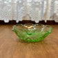 Vintage Small Uranium Hazel Atlas Ruffle Top Glass Trinket Dish