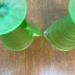 Vintage Frosted Uranium Glass Cream And Sugar Set