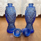 Vintage Blue Glass Avon Salt & Pepper Shakers