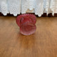 Vintage Red And Clear Diamond Pattern Art Glass Top Hat