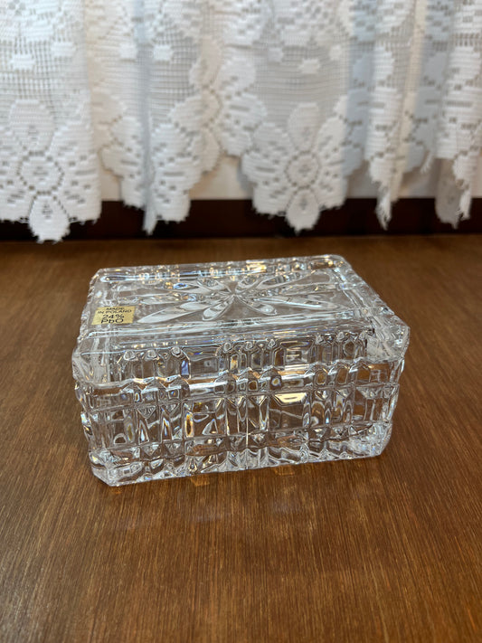 Vintage Crystal 24% Pbo Made In Poland Trinket Box