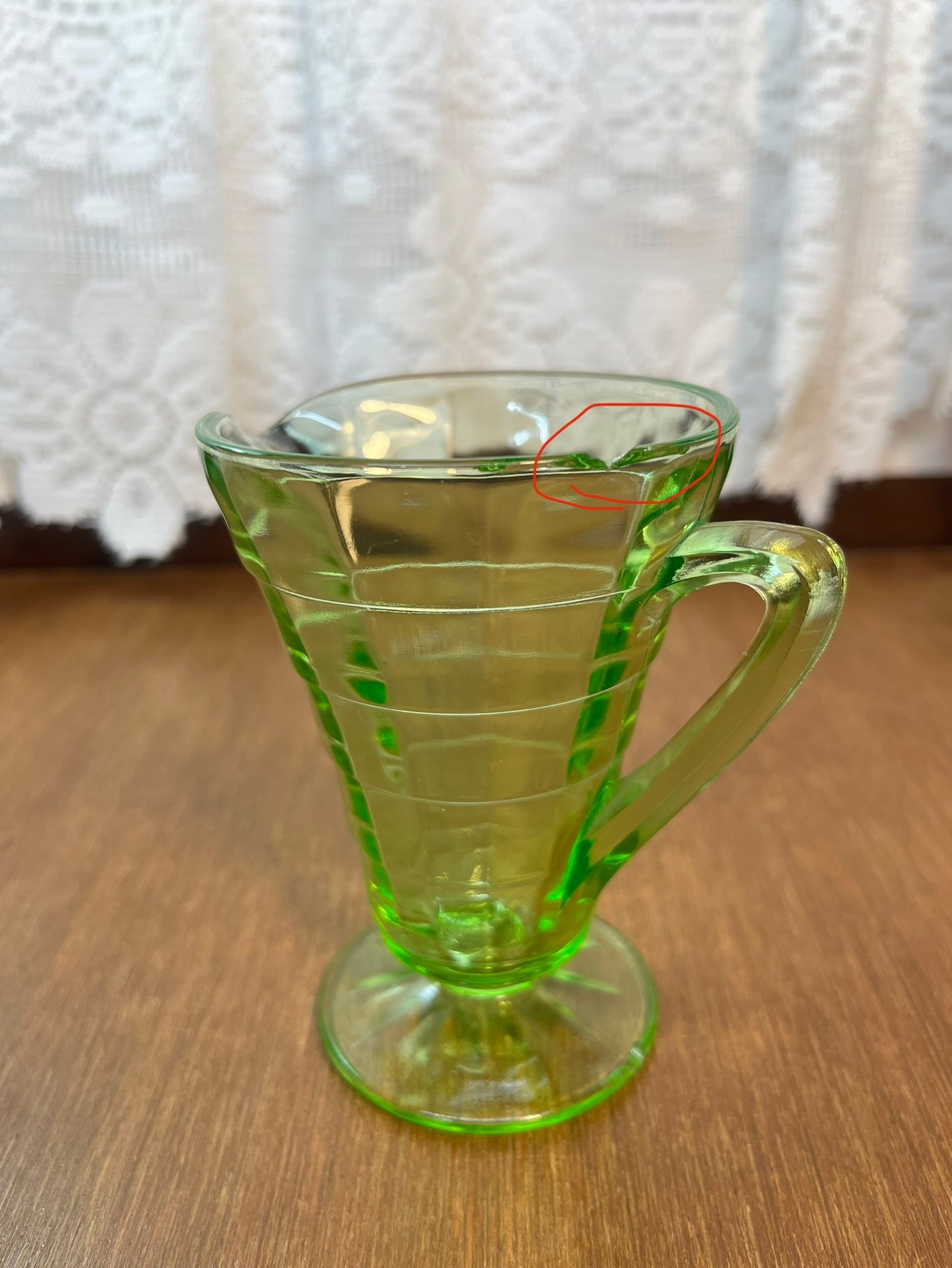 Vintage Clear Uranium Glass Creamer