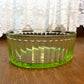 Vintage Uranium Glass Oval Ribbed Dish