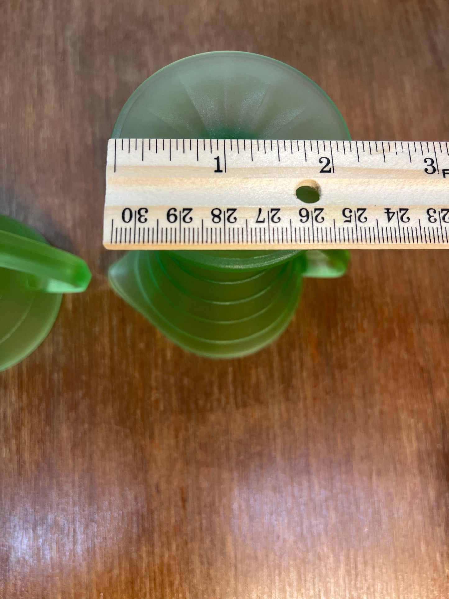 Vintage Frosted Uranium Glass Cream And Sugar Set