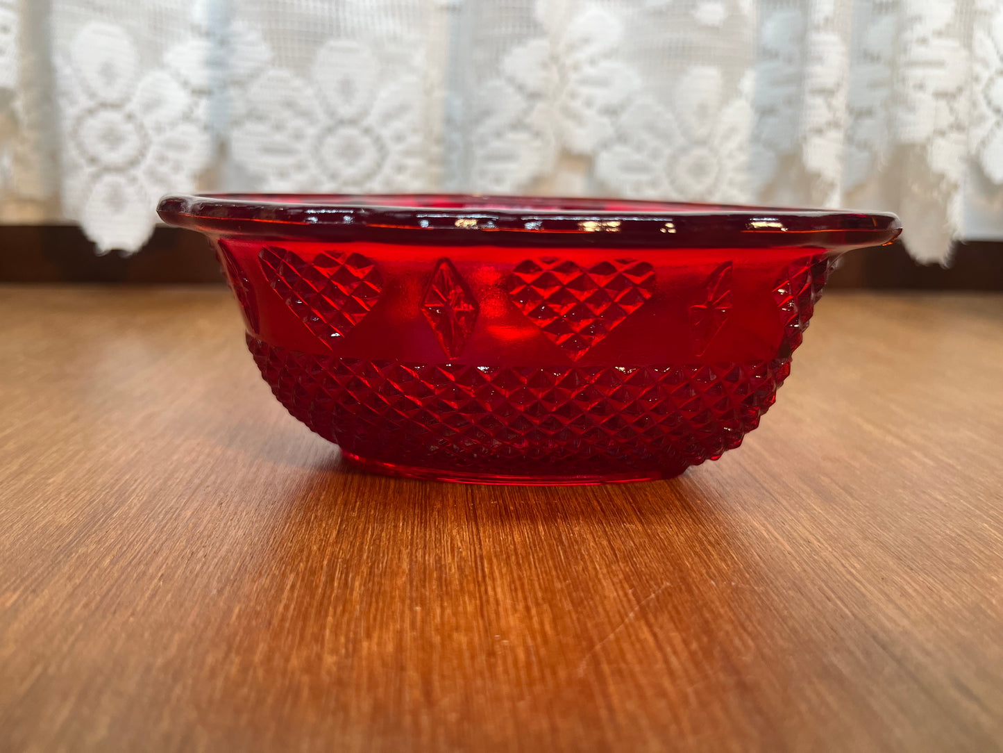 Vintage Ruby Red Fluorescent Heart