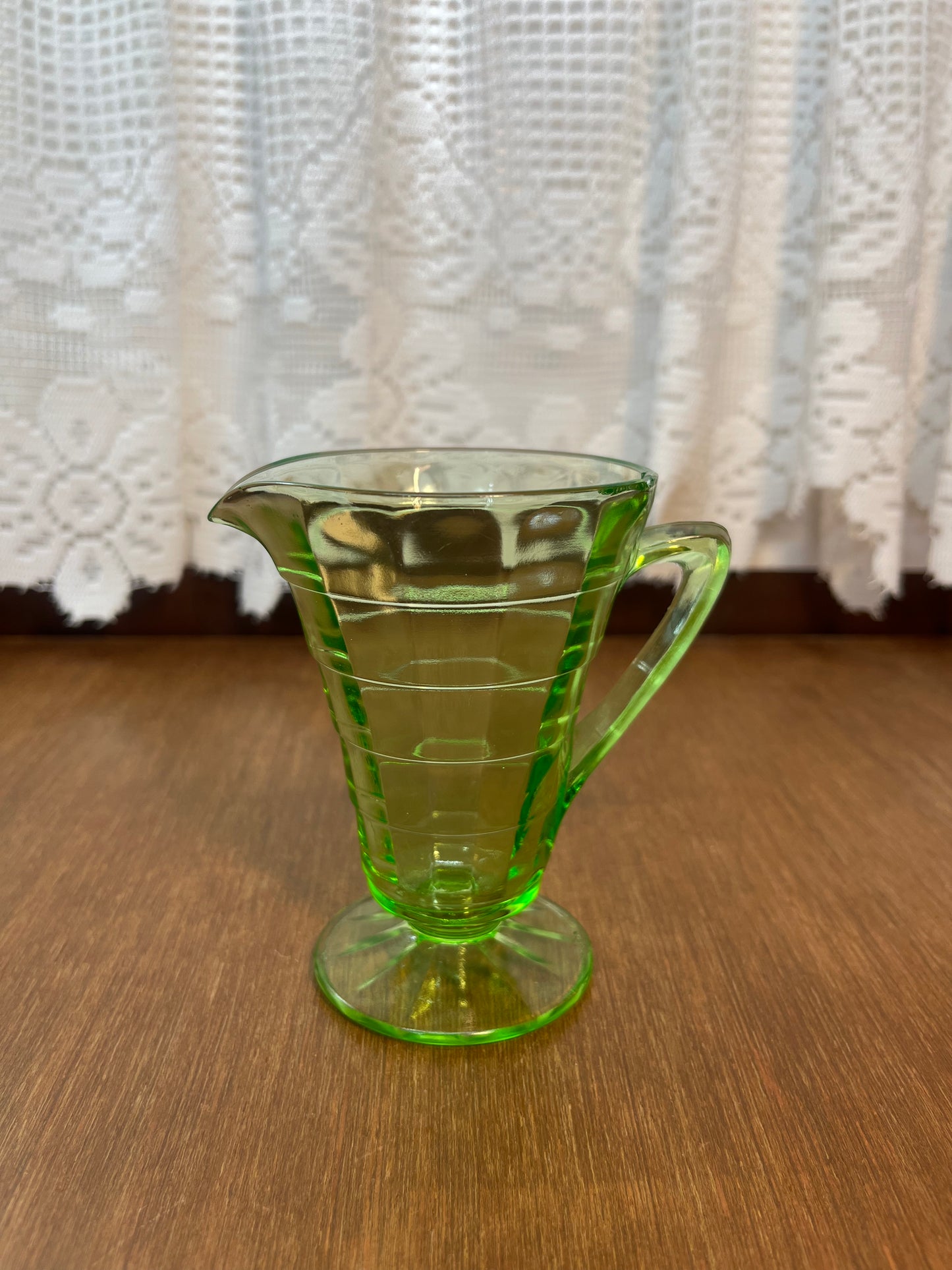 Vintage Clear Uranium Glass Creamer