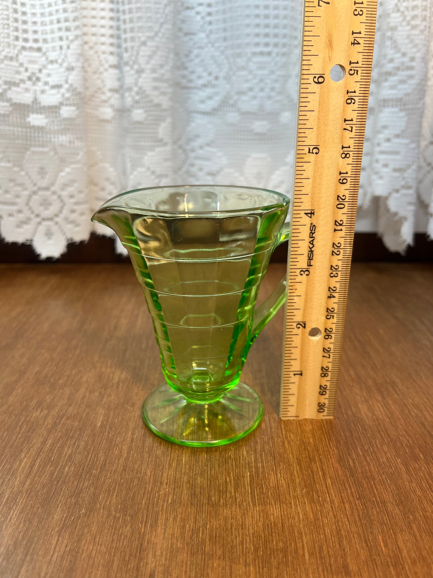 Vintage Clear Uranium Glass Creamer