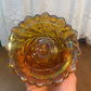 Vintage Indiana Amber Iridescent Carnival Glass Candle Holder